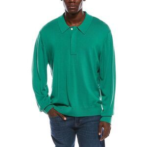 Simkhai Mens  Louis Wool Shirt, Green